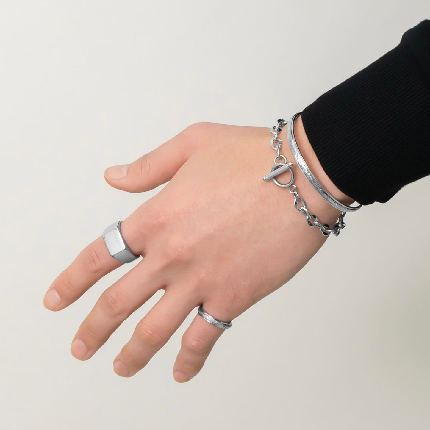 Slim square signet ring(cri0040s)