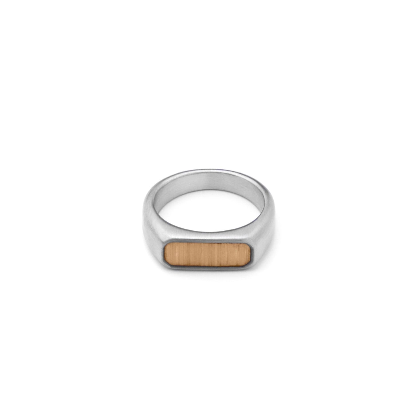 Wood slim signet ring(cri0088s)