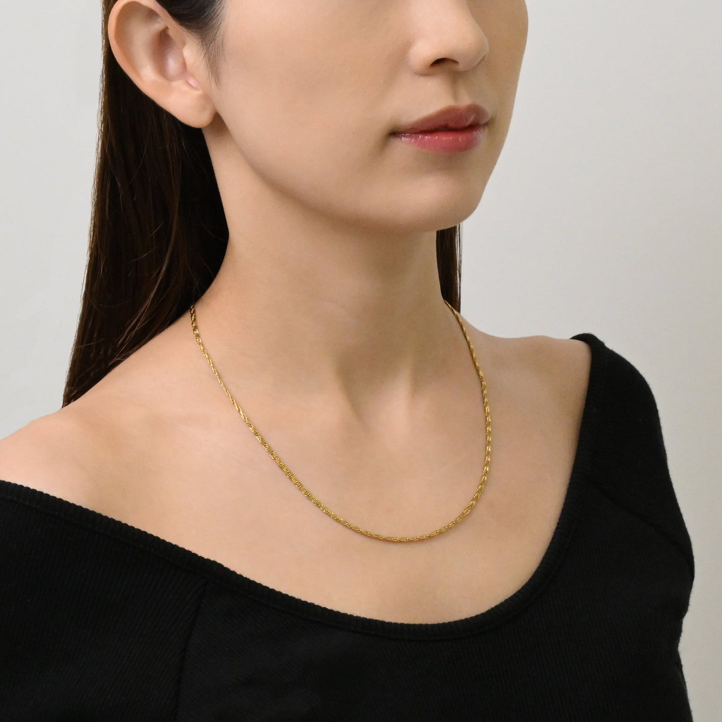 Flat rope chain necklace(rne0014g)