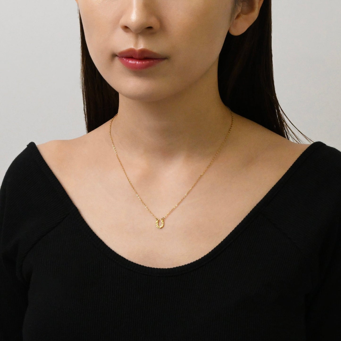 Tiny horseshoe necklace(cne0106g)