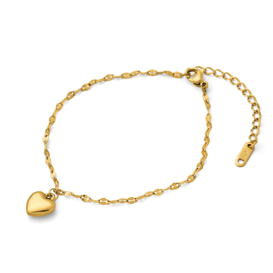 Heart pental chain anklet(ran0009g)