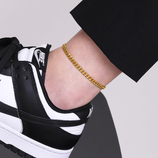 Flat link chain anklet(can0001g)