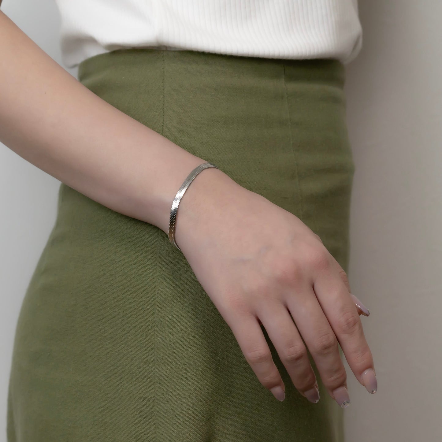 Flat snake chain bracelet(rbr0010s)