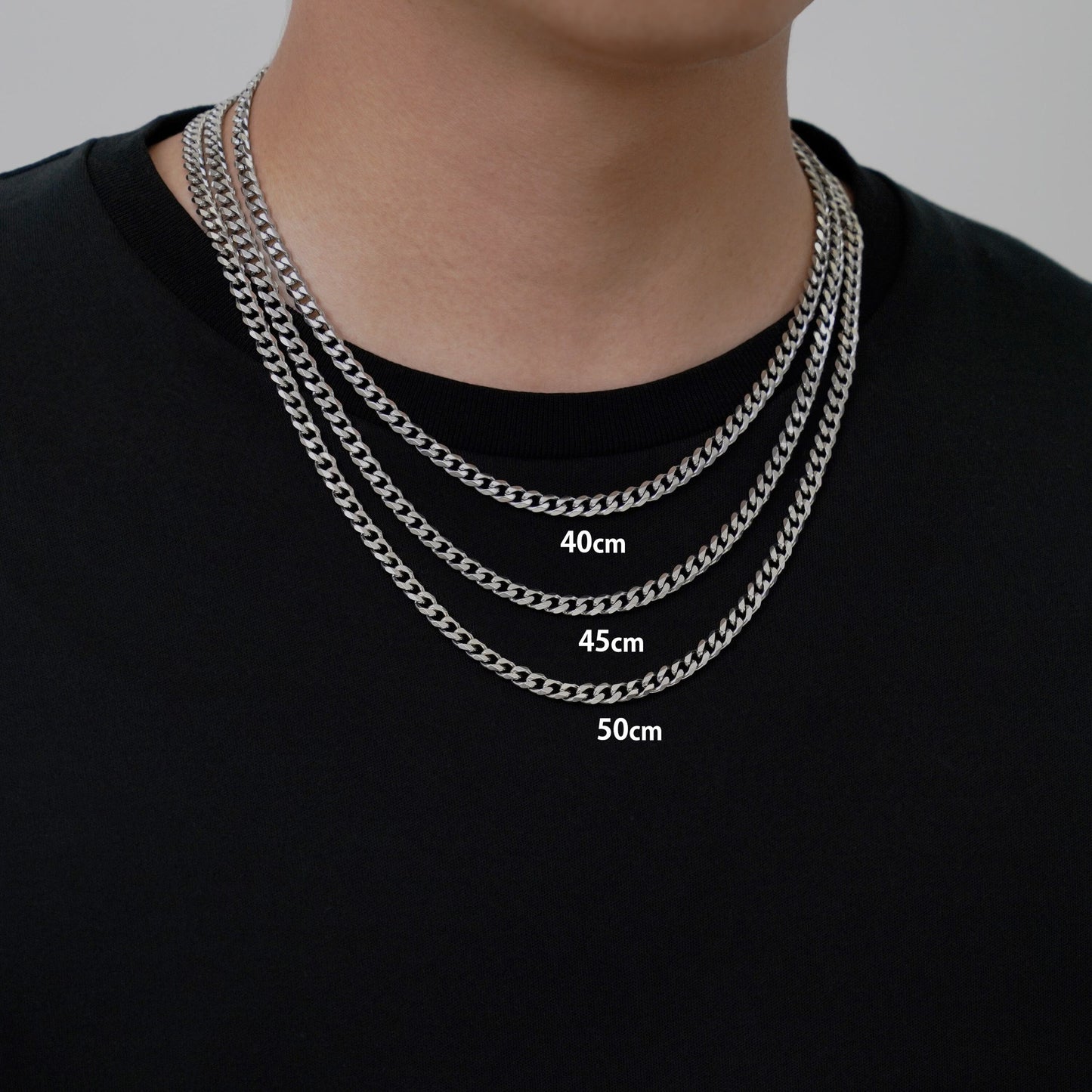 Flat link chain necklace(cne0021s)