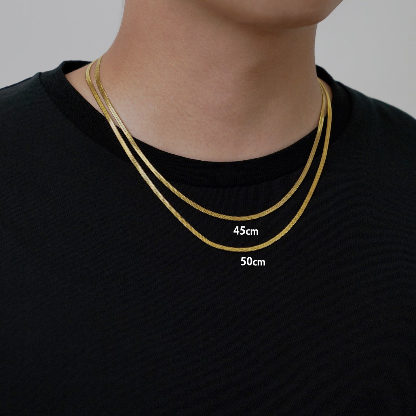 Flat snake chain necklace(cne0022g)