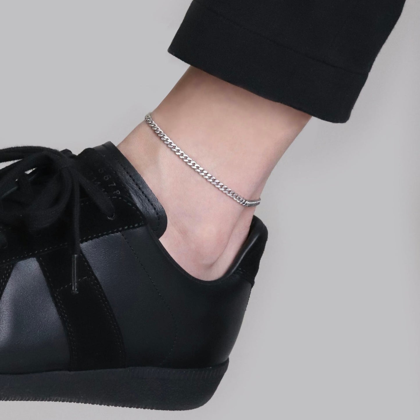 Flat link chain anklet(can0002s)