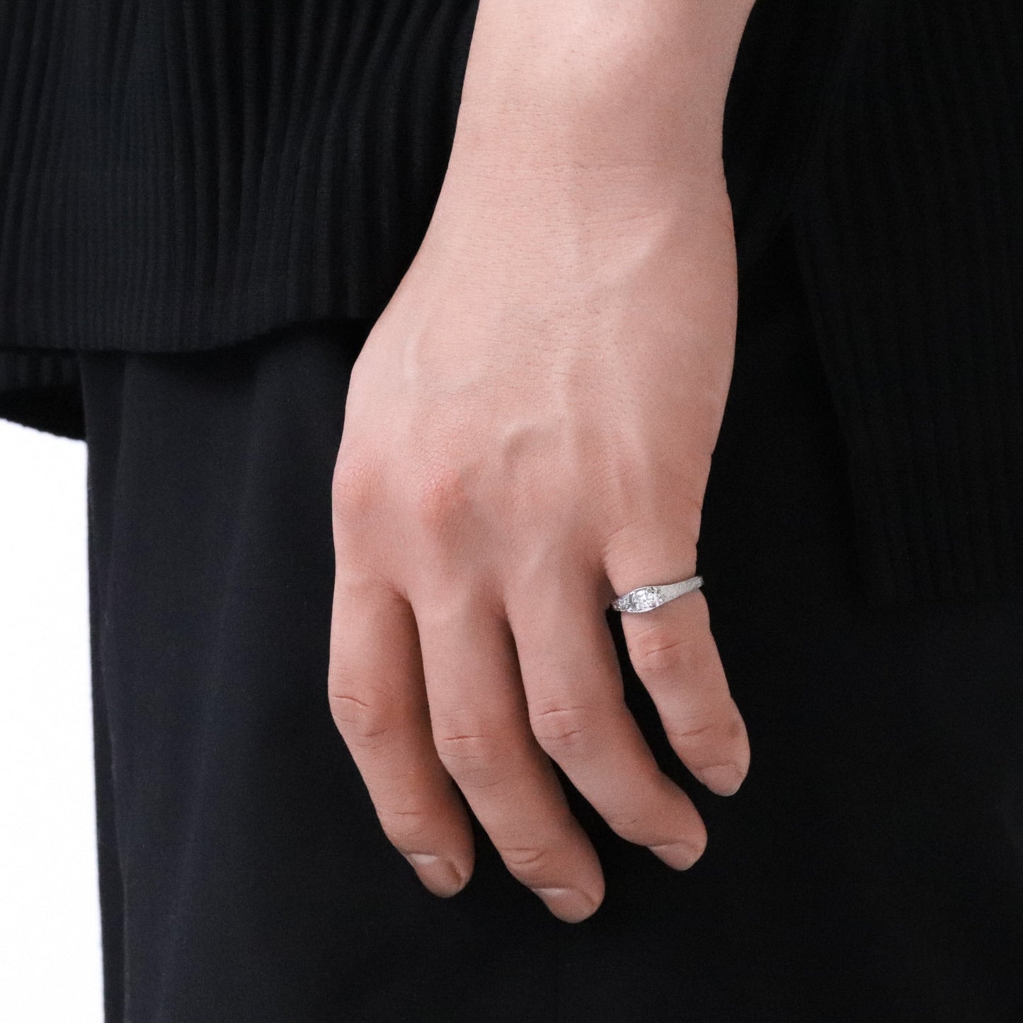 Hawaiian scroll zirconia ring(Hri0002s)
