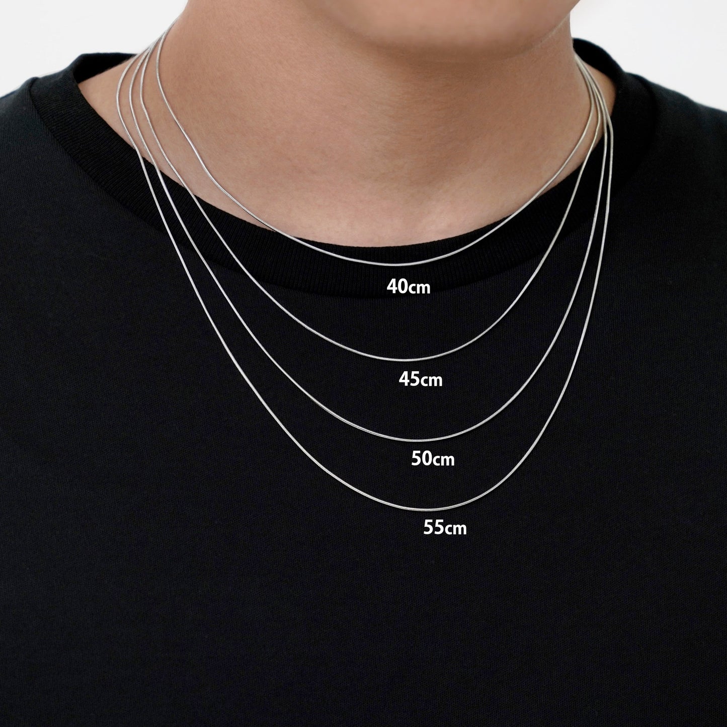 Round snake slim chain necklace(cne0060s)