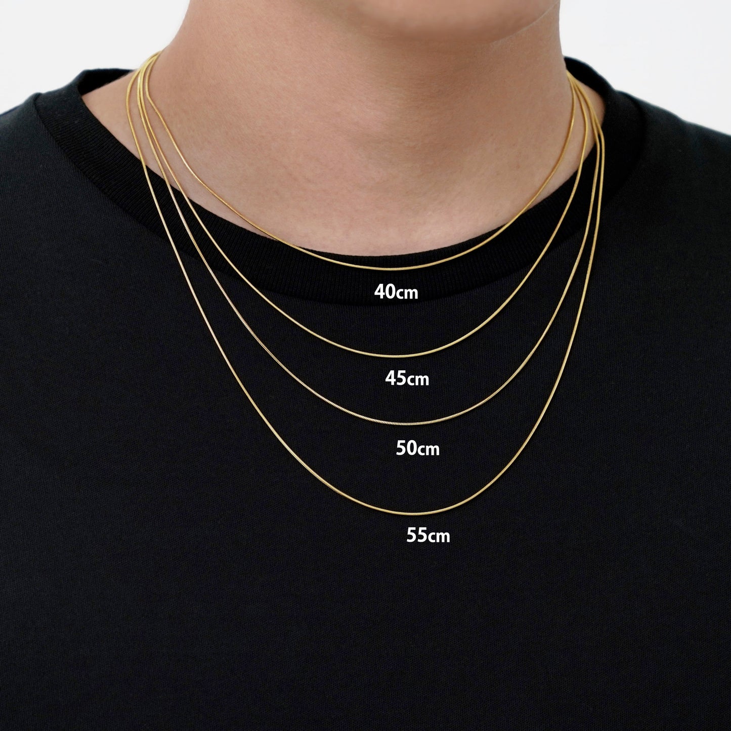 Round snake slim chain necklace(cne0059g)