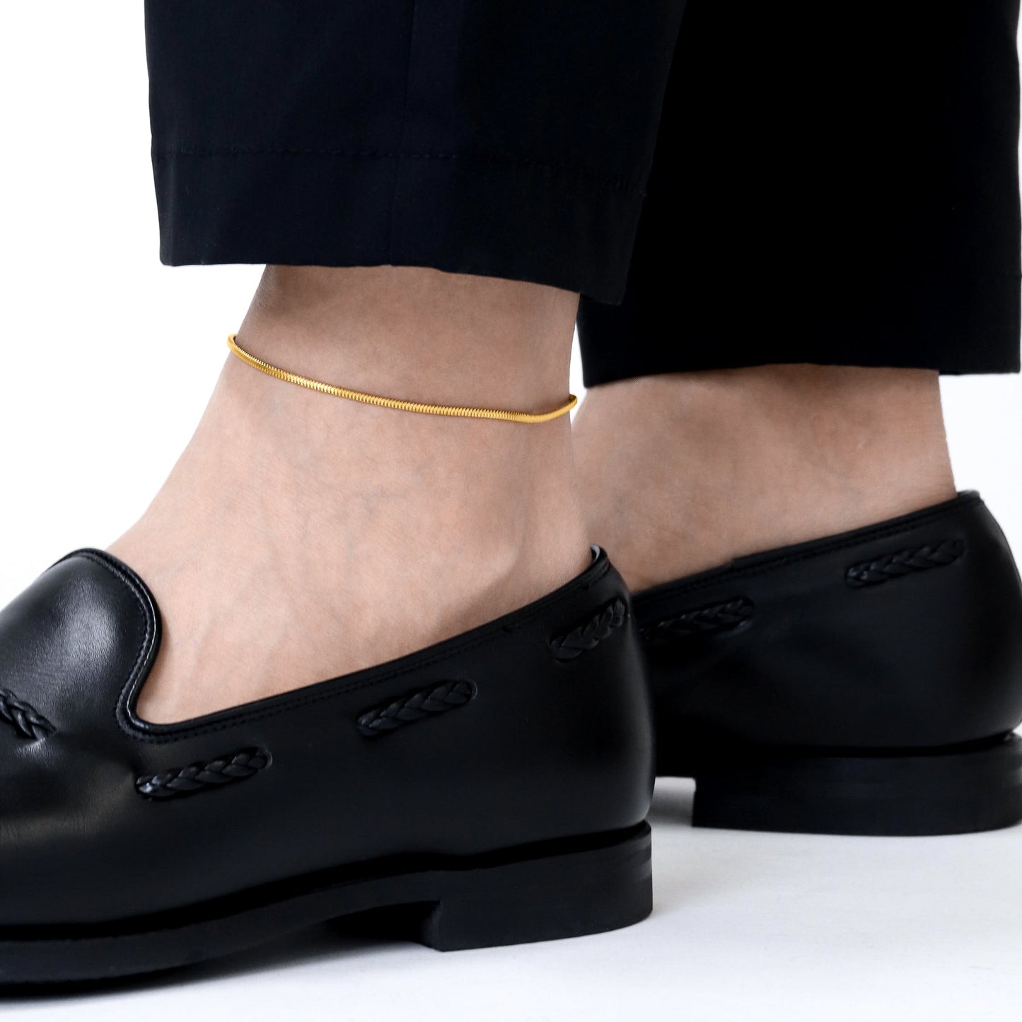 Round snake chain anklet(can0007g)