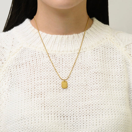 Message plate necklace(rne0027g)