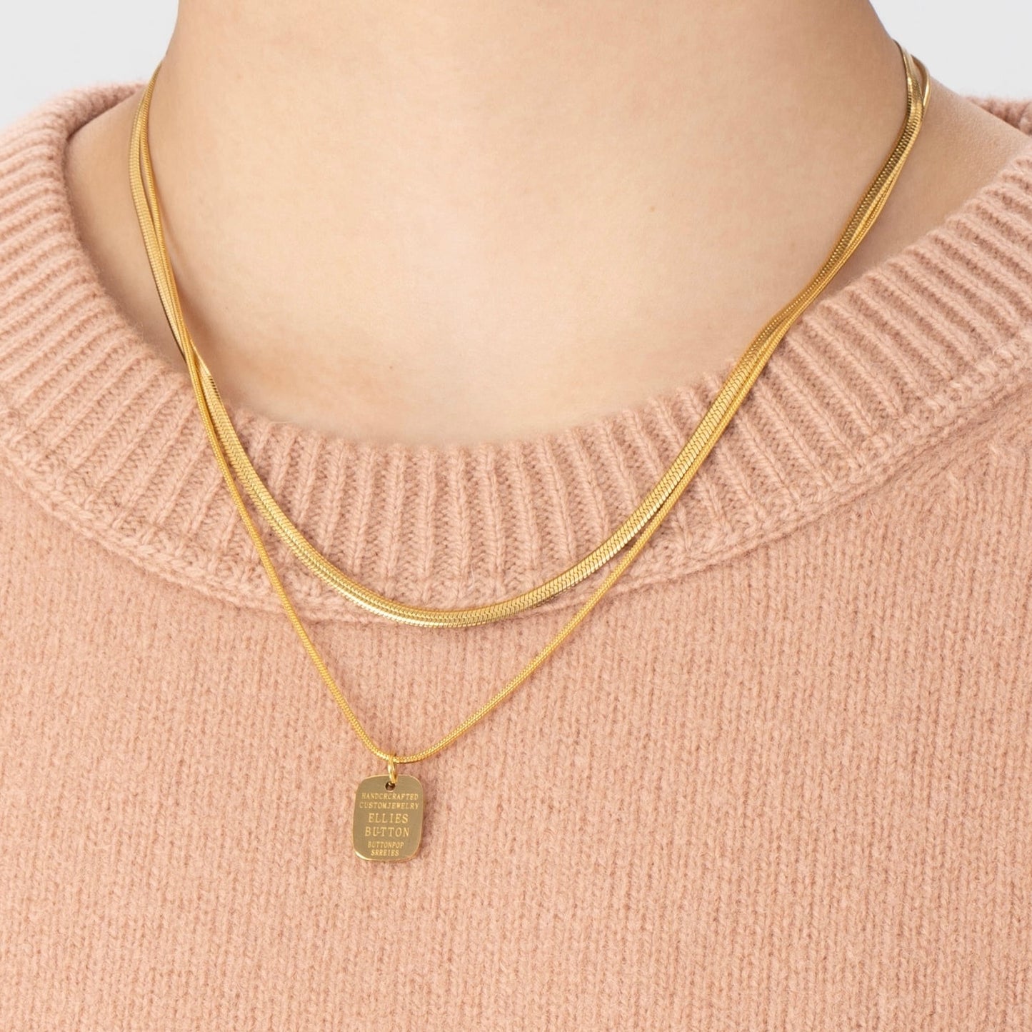 Flat snake chain necklace(cne0022g)