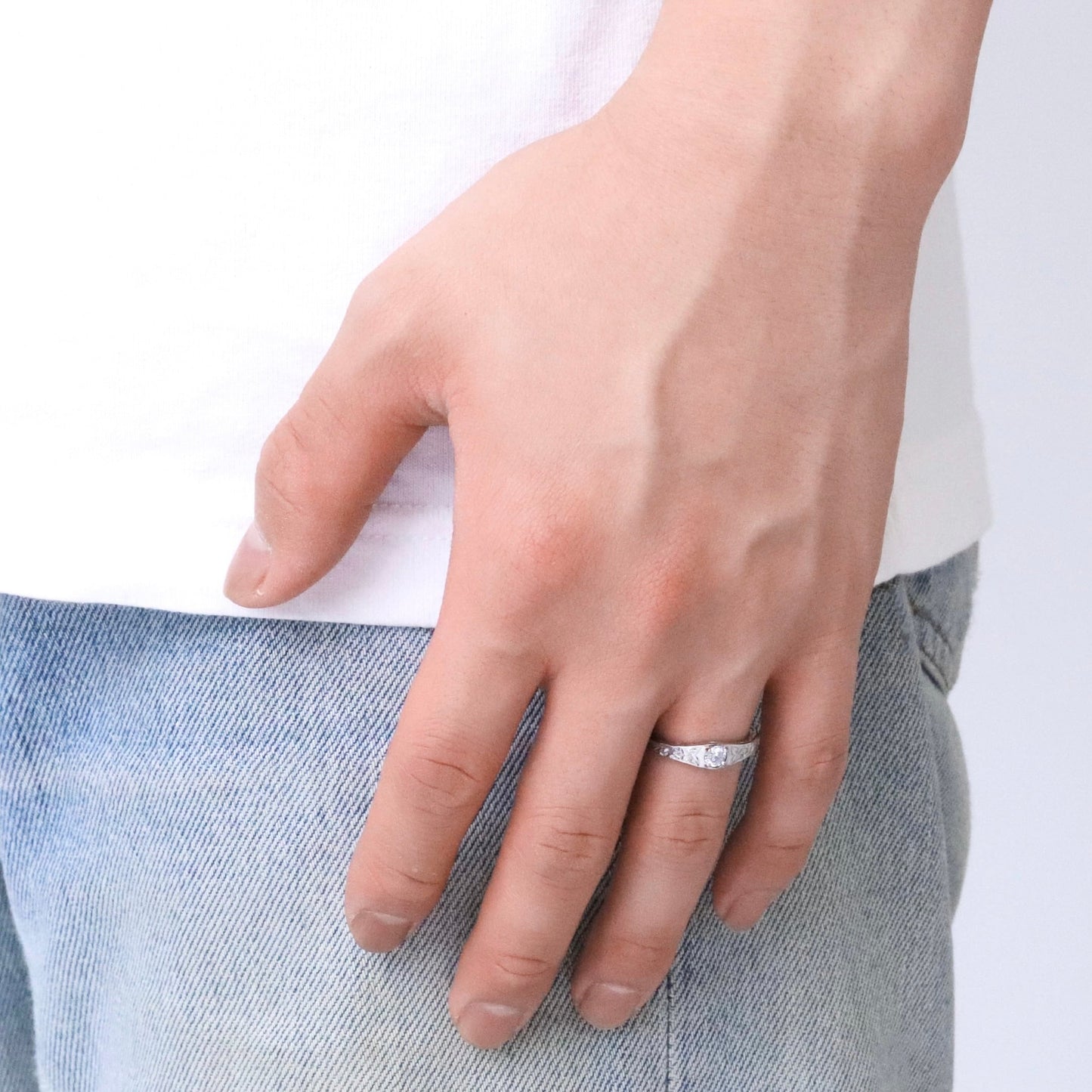 Hawaiian scroll zirconia ring(Hri0002s)