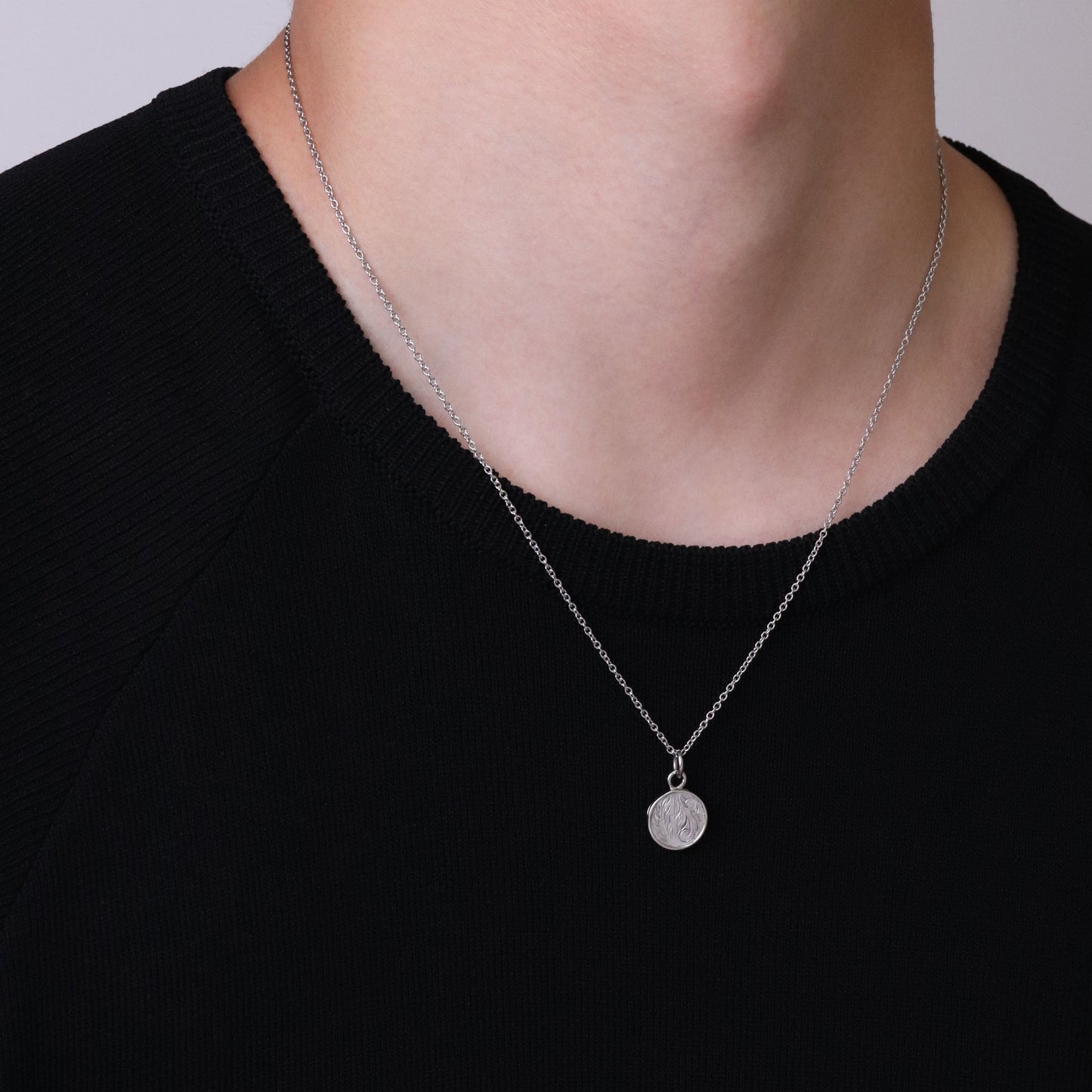 Hawaiian scroll circle necklace(Hne0012s)