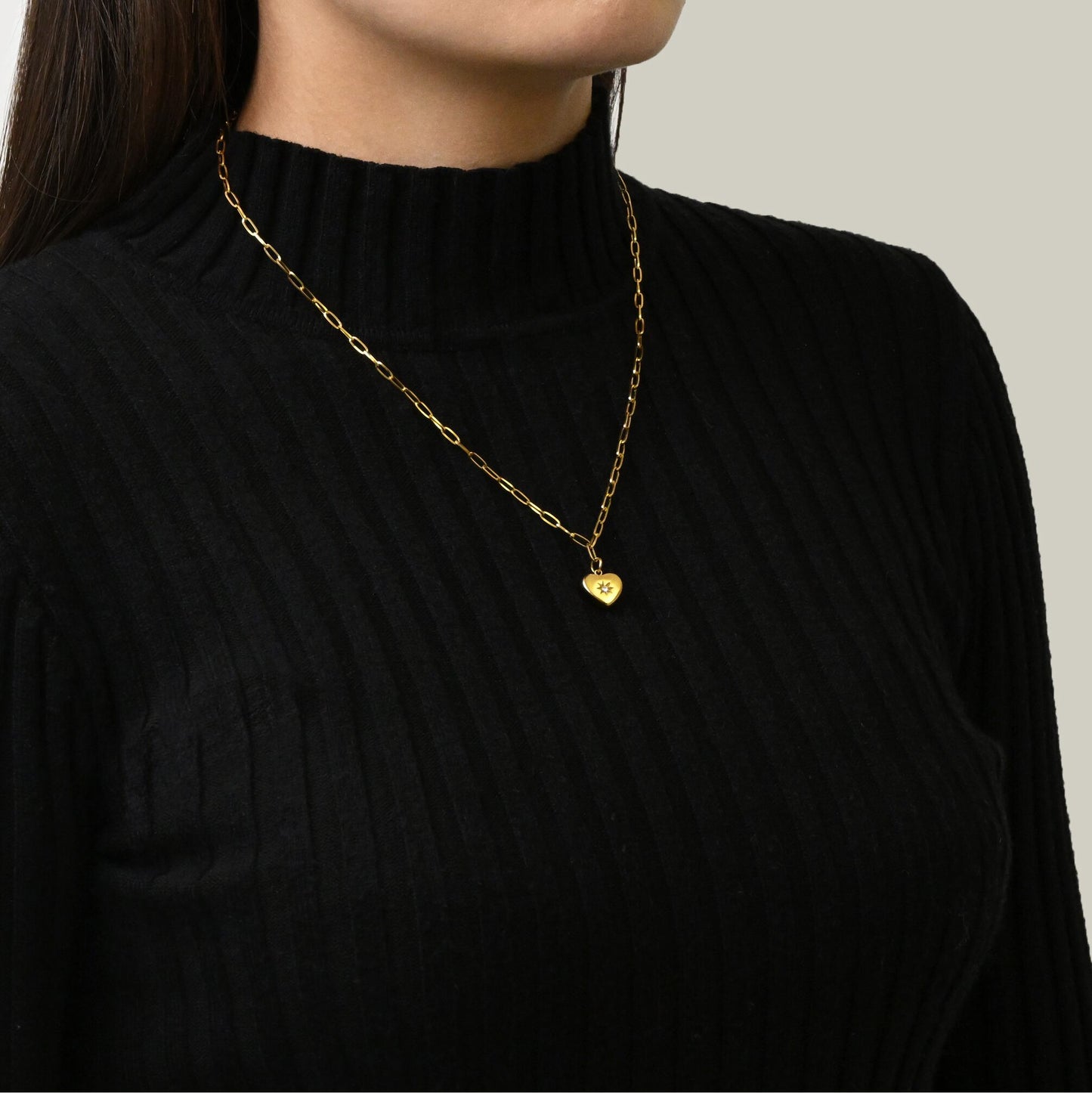 Heart cz sun necklace(rne0021g)