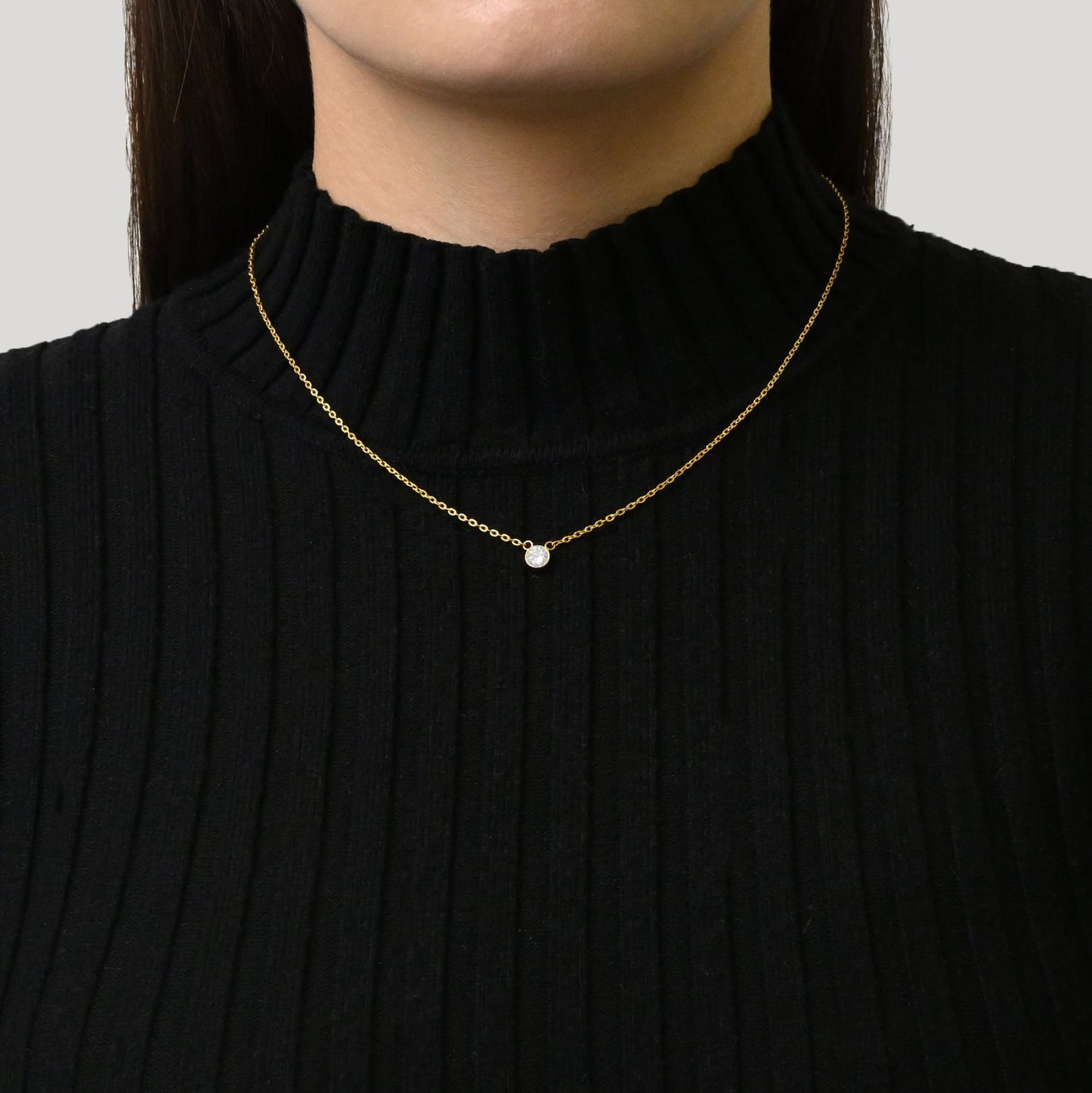 Single zirconia necklace(rne0105g)