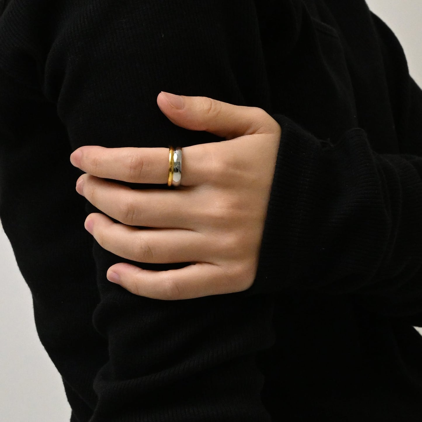 Bicolor double hoop ring(rri0081b)