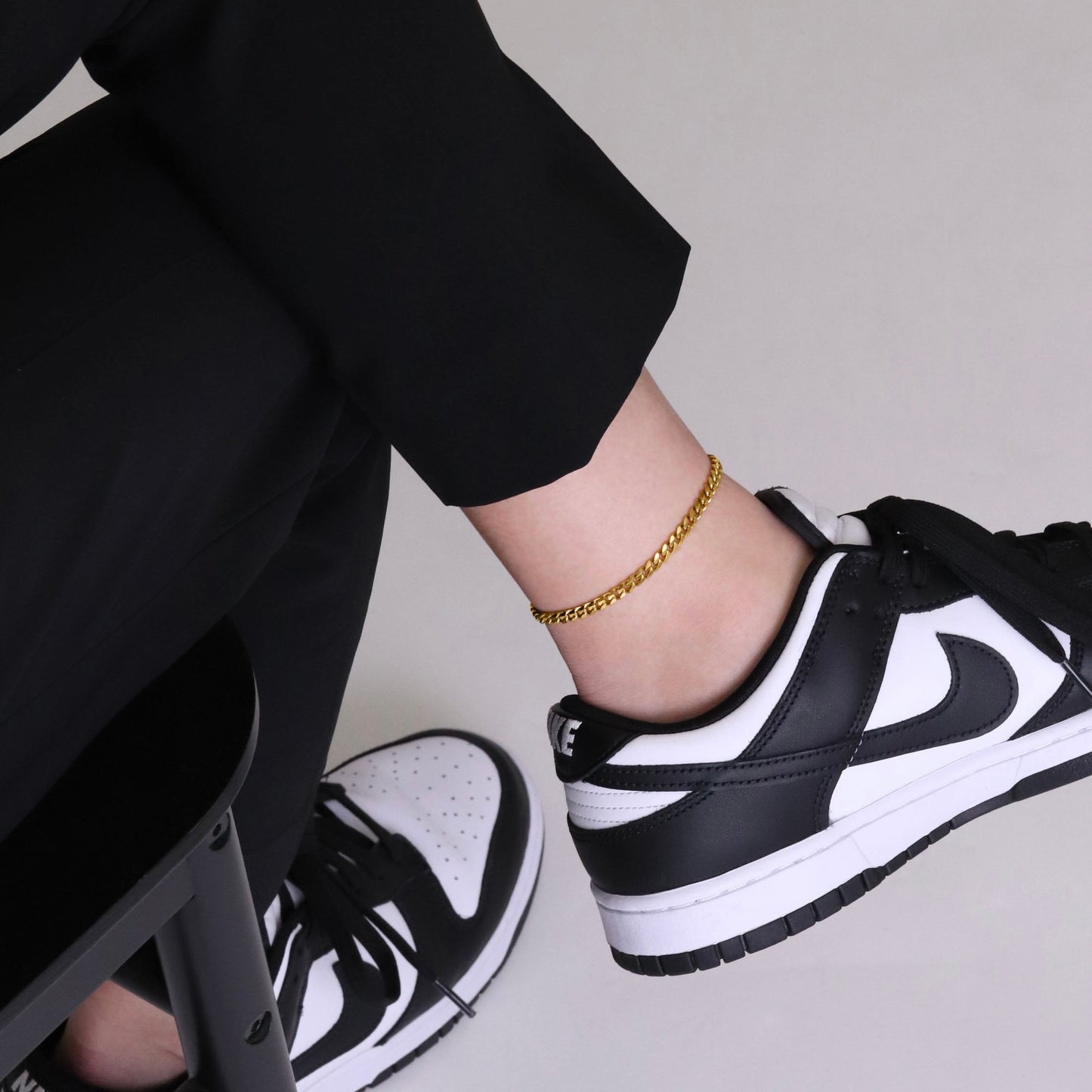 Flat link chain anklet(can0001g)