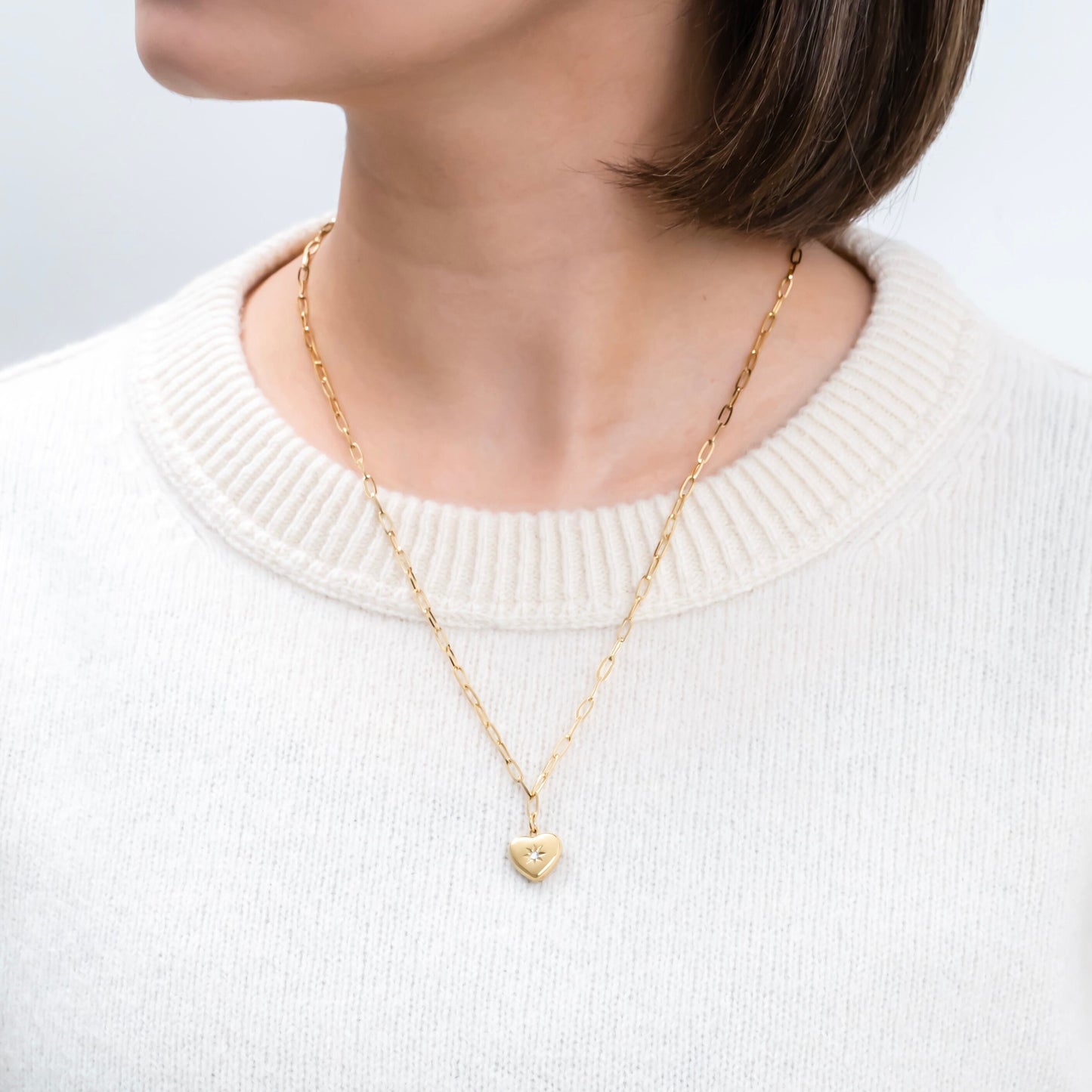 Heart cz sun necklace(rne0021g)