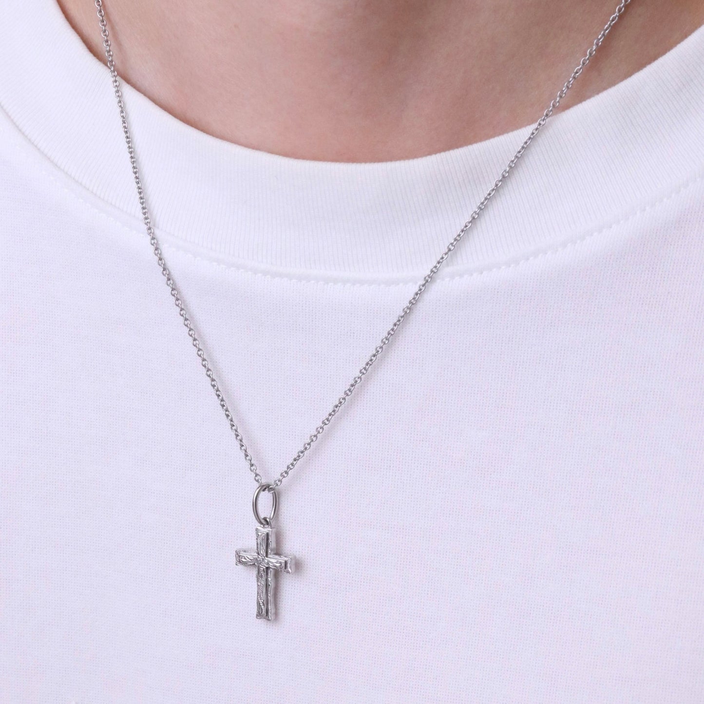 Hawaiian scroll cross necklace(Hne0010s)