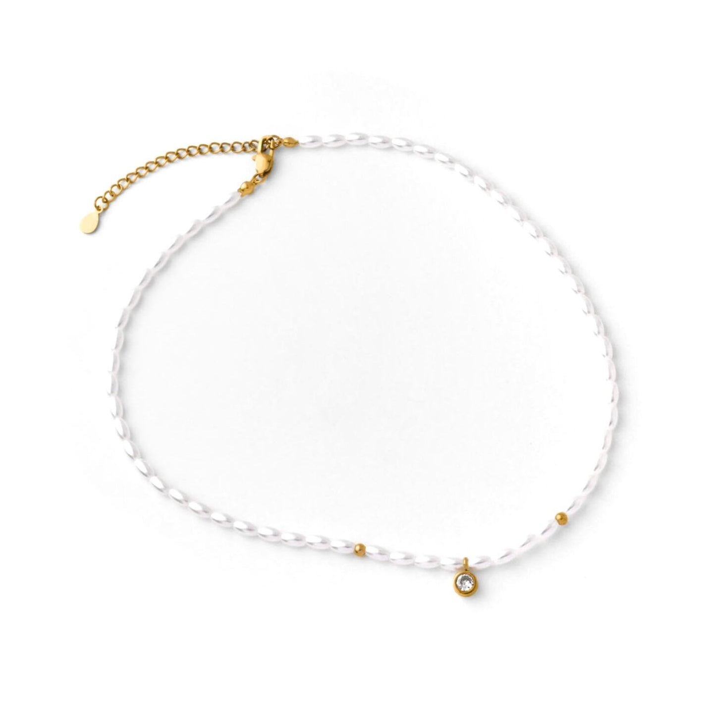 Cz pearl necklace(rne0060g)
