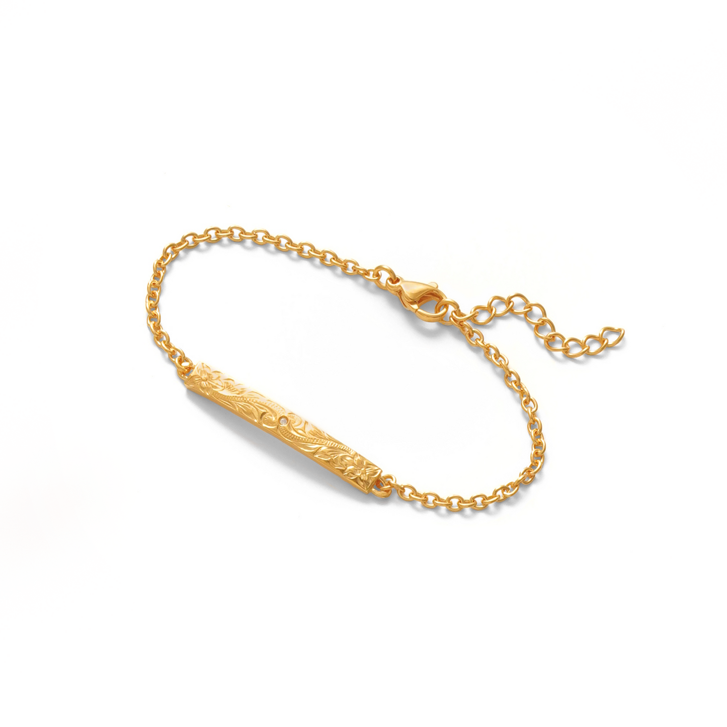 Hawaiian plumeria bar bracelet (Hbr0001g)