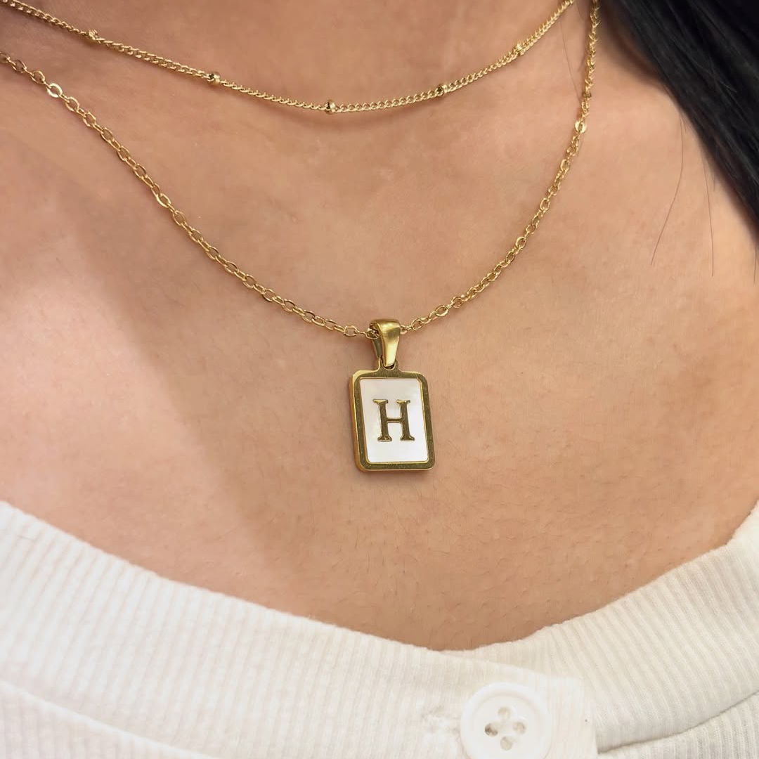 Alphabet shell necklace styling