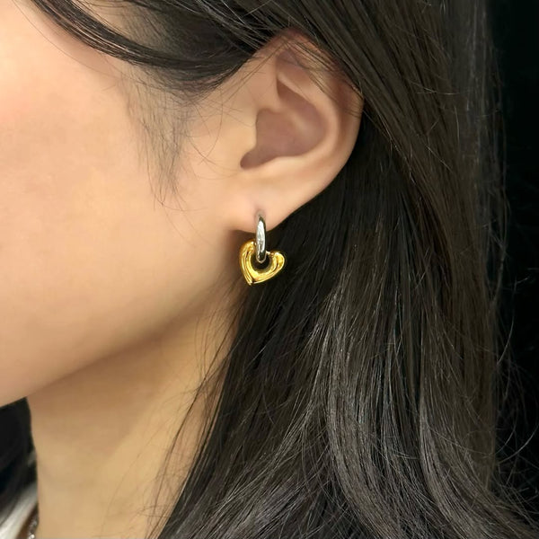 Heart hoop 2way pierce styling