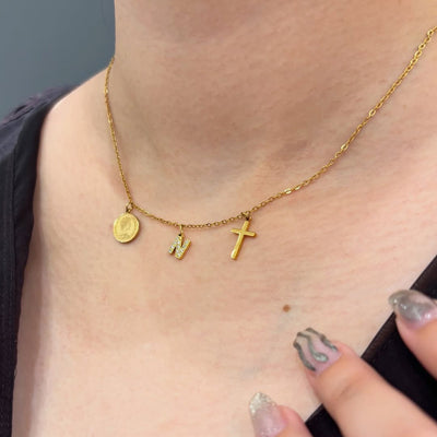 Cross coin necklace styling