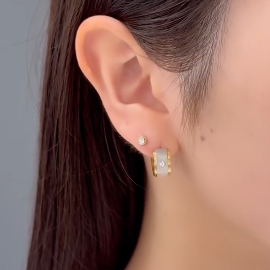 Cz hoop pierce styling