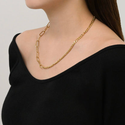 Two types chain necklace(rne0050g)
