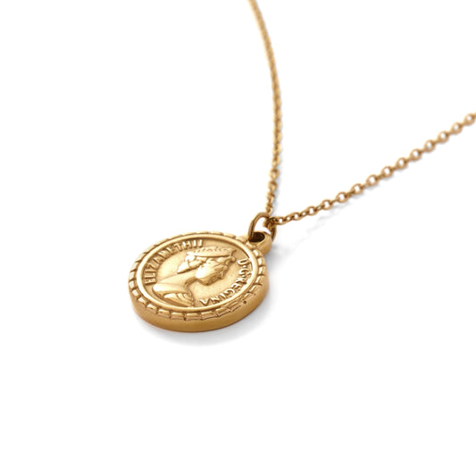 Queen coin necklace(cne0061g)