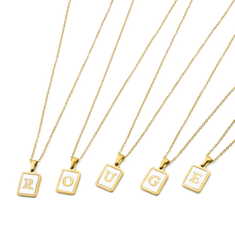 Alphabet shell necklace(rne0001g)