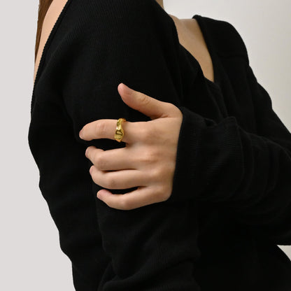 Unique wave hoop ring(rri0080g)