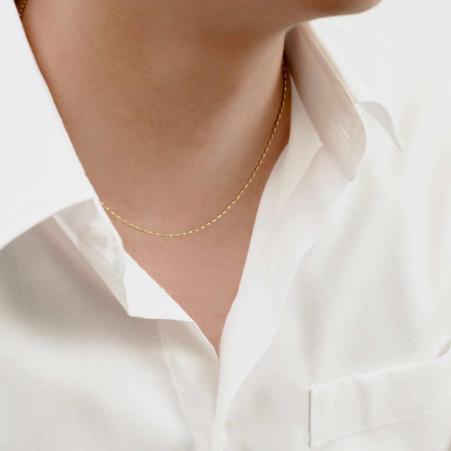 Oval chain necklace(cne0100g)