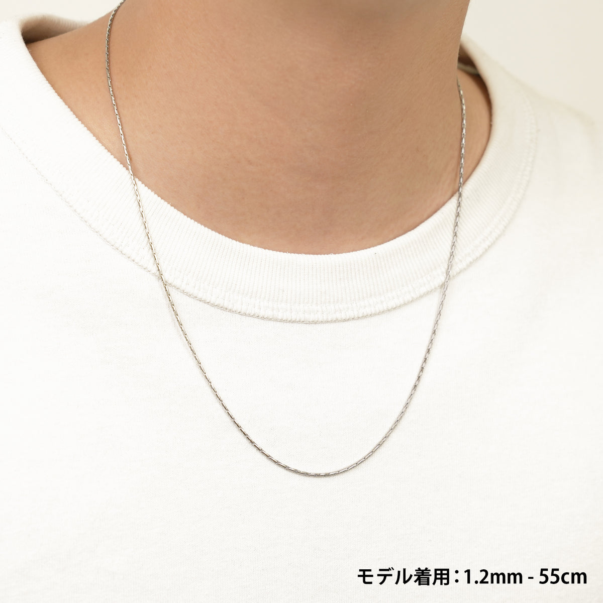 Dual oval chain slim necklace (cne0113s)
