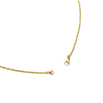 Dual oval chain slim necklace (cne0112g)