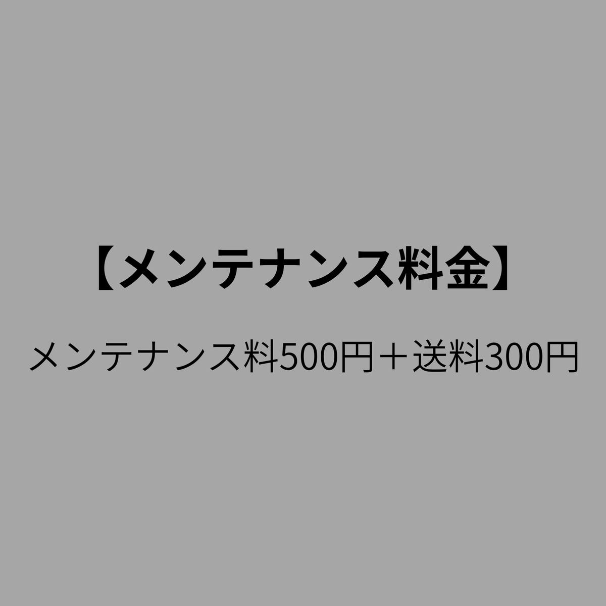 【メンテナンス料金】(csOption)