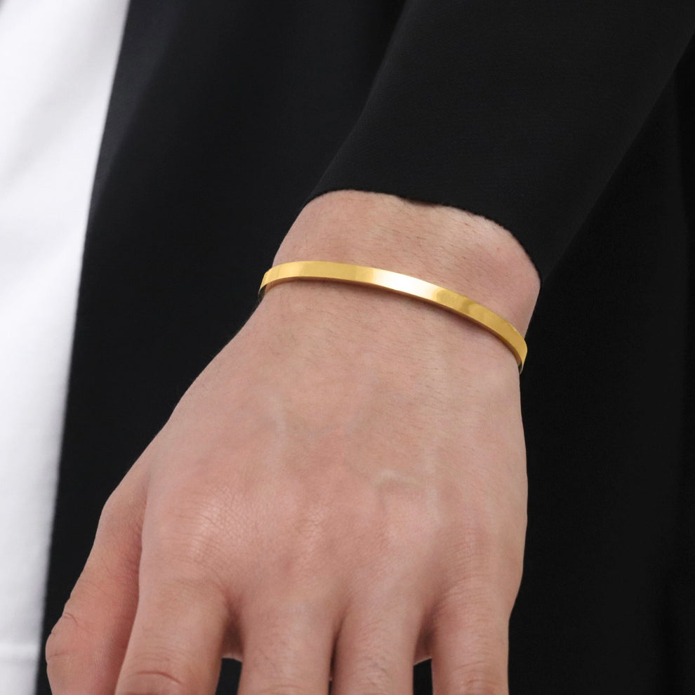 Normal bangle gold｜cross Jewellia｜金アレ対応・ユニセックスジュエリー