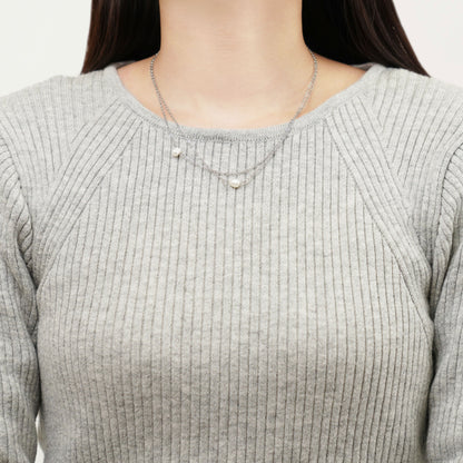 Double pearl necklace (rne0132s)