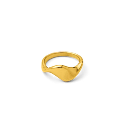 Wave twist signet ring(rri0078g)