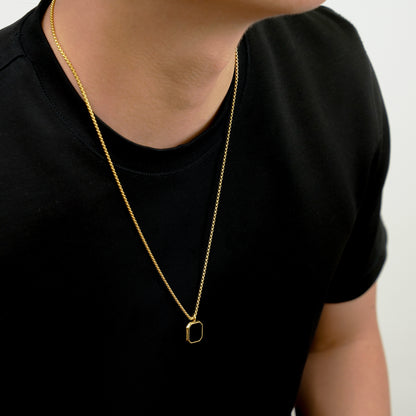Black square pendant necklace(cne0047g)