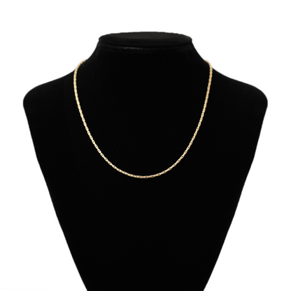 Dual oval chain slim necklace (cne0112g)