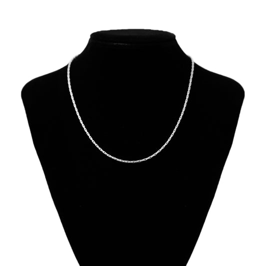 Dual oval chain slim necklace (cne0113s)