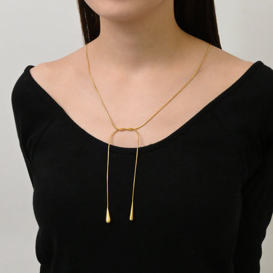 Drop long snake necklace(rne0086g)