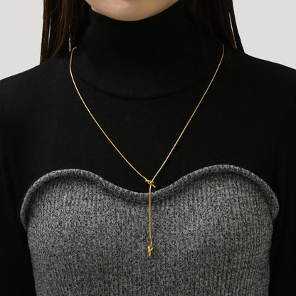 Knot long chain necklace(rne0056g)