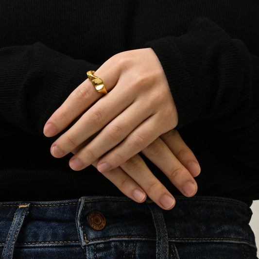 Unique wave hoop ring(rri0080g)