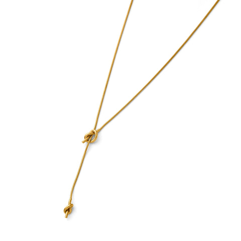 Knot long chain necklace(rne0056g)