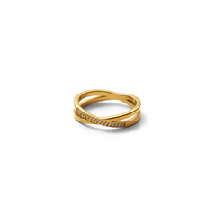 りんぐかず Triple unique line ring gold｜cross Jewellia｜金アレ対応