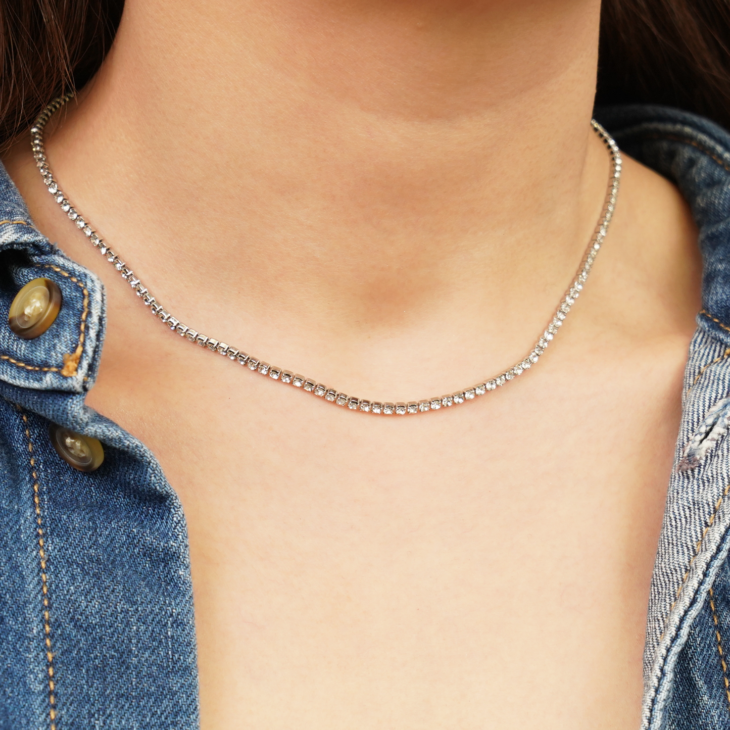 Cz tennis necklace (rne0120s)